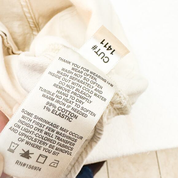 Imogene and Willie Sophie Straight Leg Cream Denim Jeans Size 30 - Picture 9 of 9